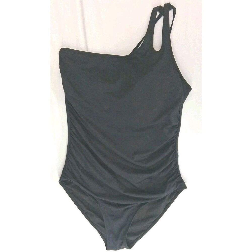 HoliPick One Strap One Piece Swim Suit Women's Black XL Resortwear Beach Travel